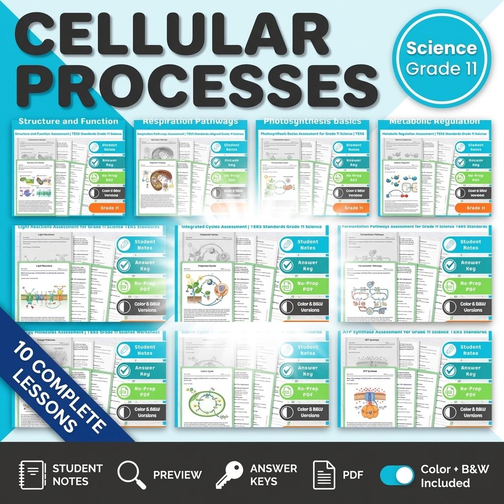 Grade 11 Photosynthesis and Respiration Science Lesson Bundle | TEKS — bundle cover