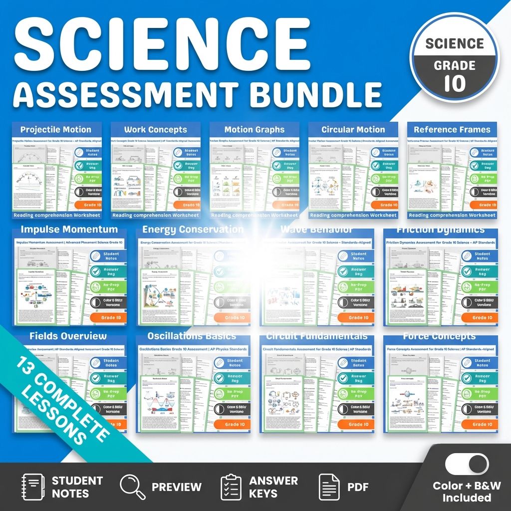 Lesson Grade 10 Science Assessment Bundle | AP Standards-Aligned — bundle cover