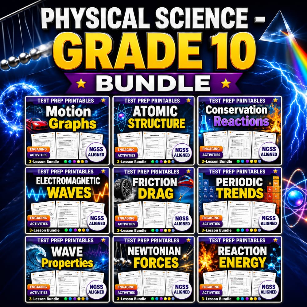Grade 10 Physical Science Lesson Bundle | Florida NGSSS — bundle cover