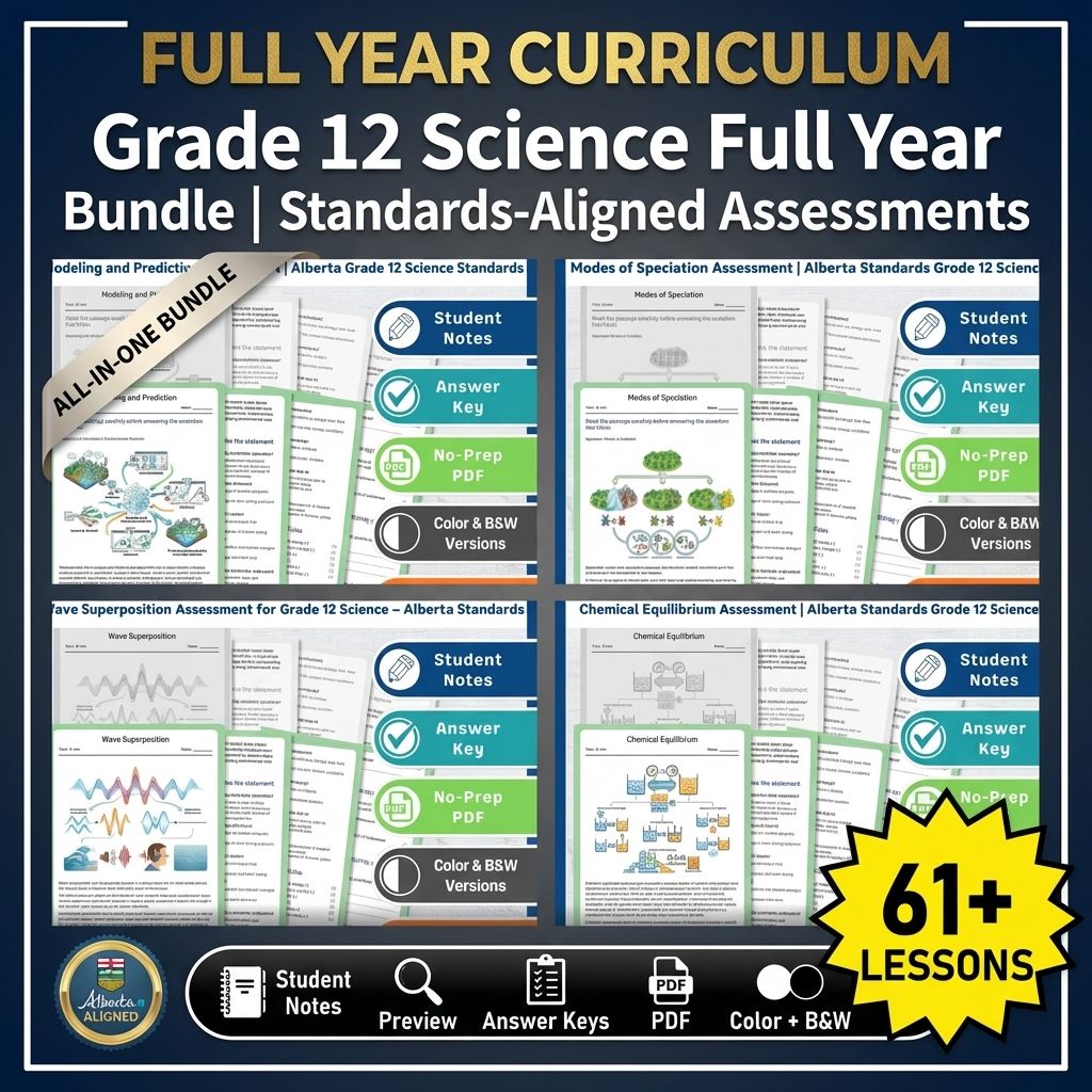 Grade 12 Science Assessment Full-Year Bundle: Alberta Framework Resource — bundle cover