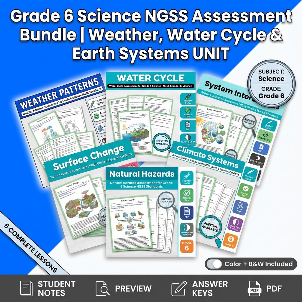 Grade 6 Science Mini Bundle – Earth's Systems NGSS Standards-Aligned — bundle cover