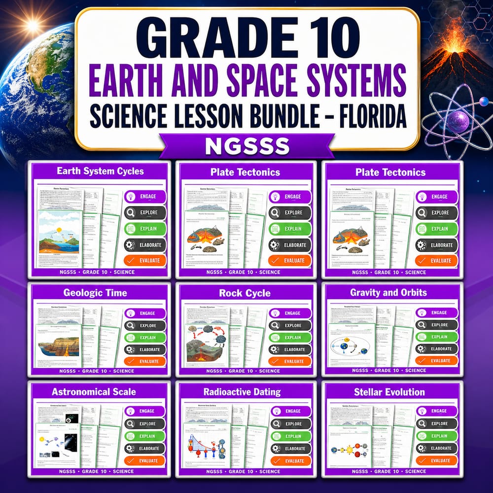 Grade 10 Earth and Space Systems Science Lesson Bundle – Florida NGSSS — bundle cover