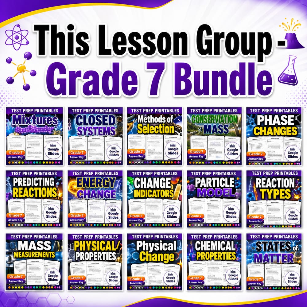 Matter & Chemical Change Lesson Bundle — Grade 7 Science British Columbia — bundle cover