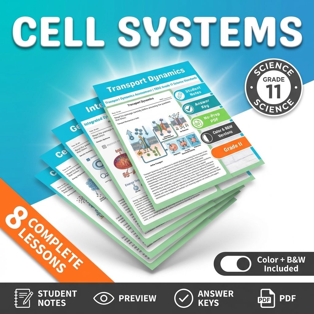Grade 11 Cell Systems, Energy & Genetics Science: Lesson Bundle TEKS — bundle cover
