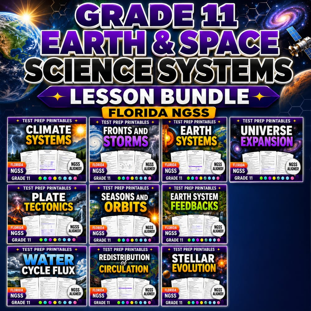 Grade 11 Earth & Space Science Systems Lesson Bundle | Florida NGSSS — bundle cover
