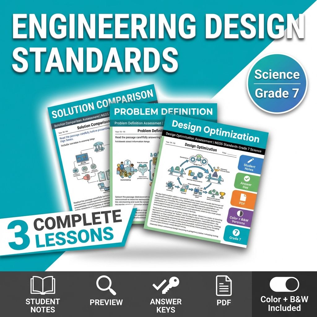 Grade 7 Science Lesson Unit: Engineering Design Standards-Aligned Not Specified — bundle cover