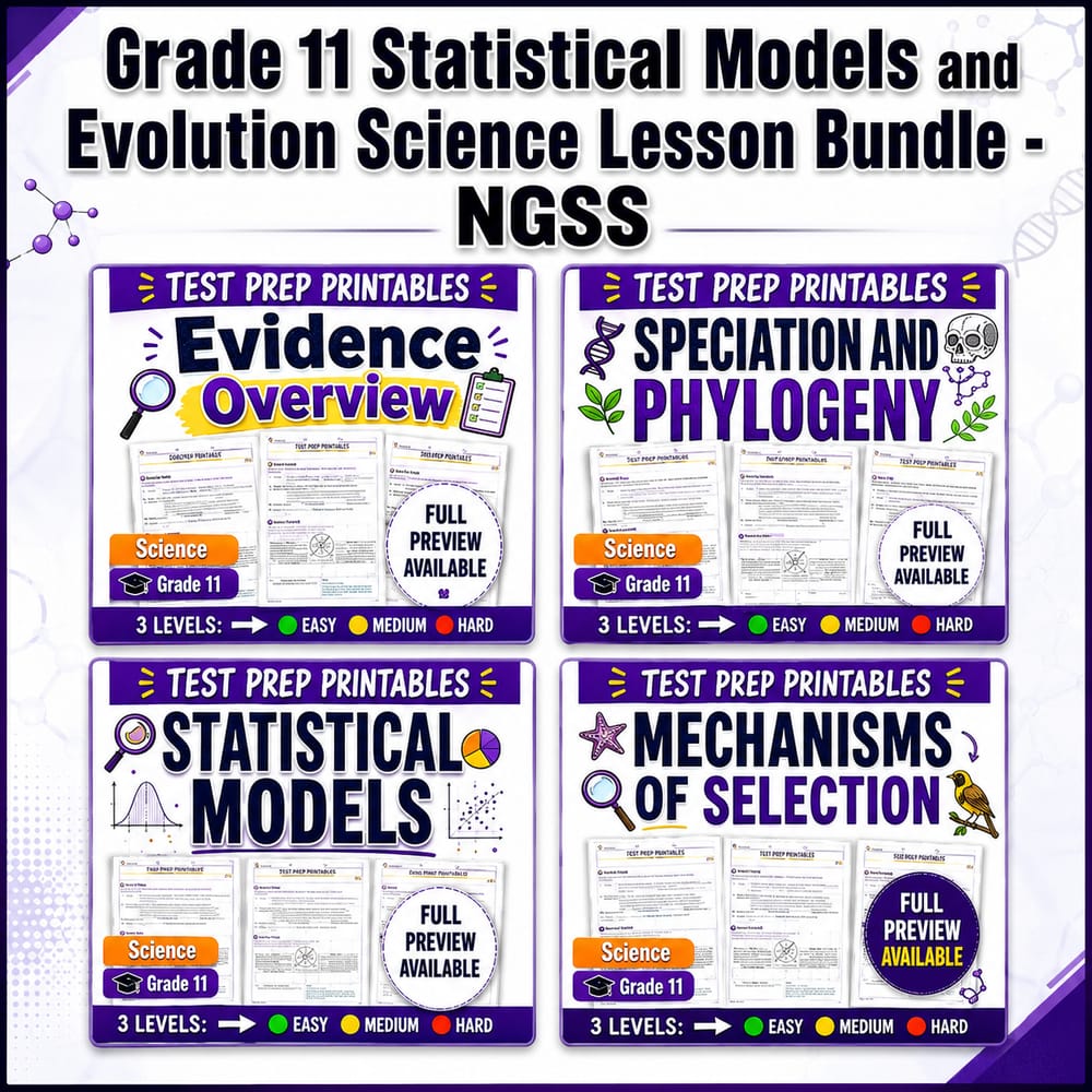 Grade 11 Statistical Models and Evolution Science Lesson Bundle - NGSS — bundle cover