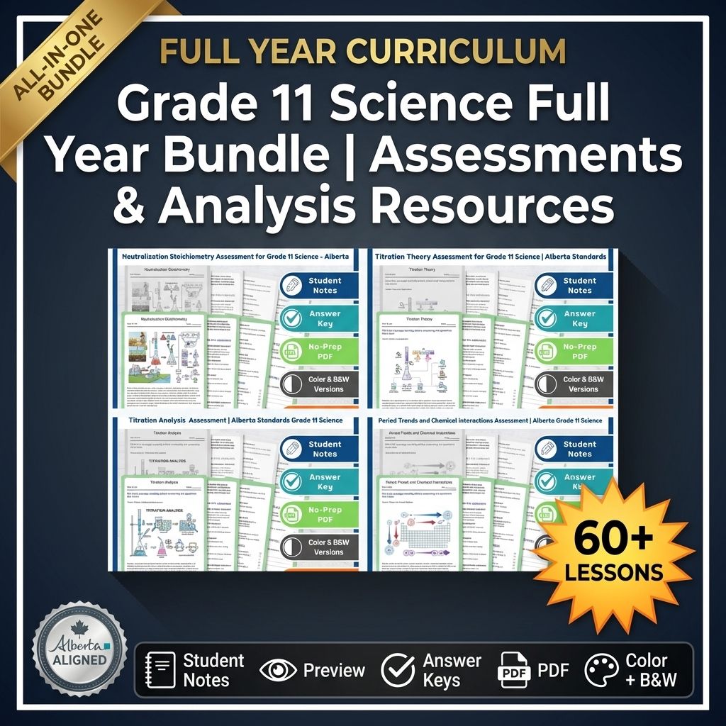 Grade 11 Chemistry Assessment in Science Full-Year Bundle | Alberta — bundle cover
