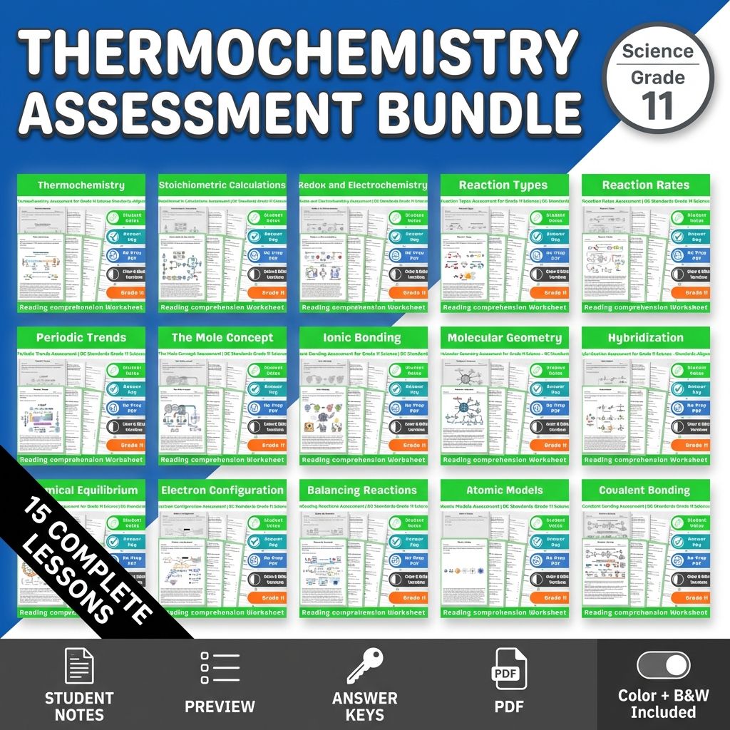 Grade 11 Science | Thermochemistry Assessment Bundle – Standards-Aligned — bundle cover