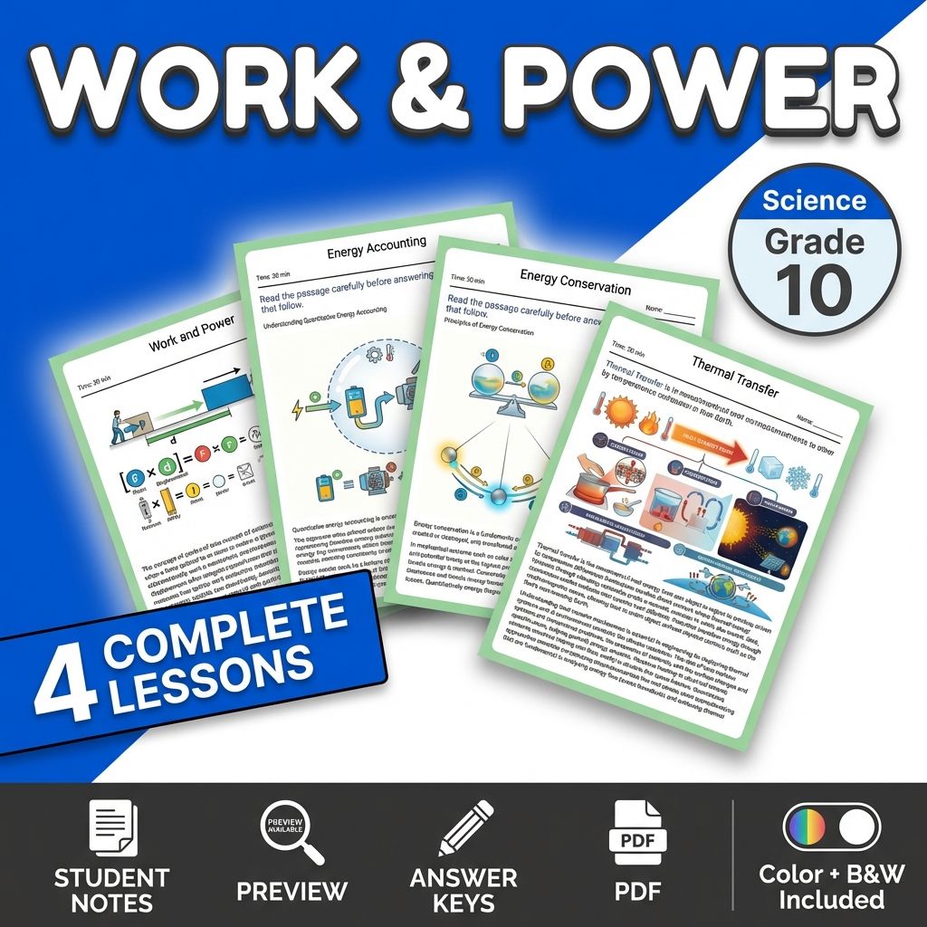 Grade 10 Science | Work & Power NGSS Assessment Mini Bundle – Printable — bundle cover