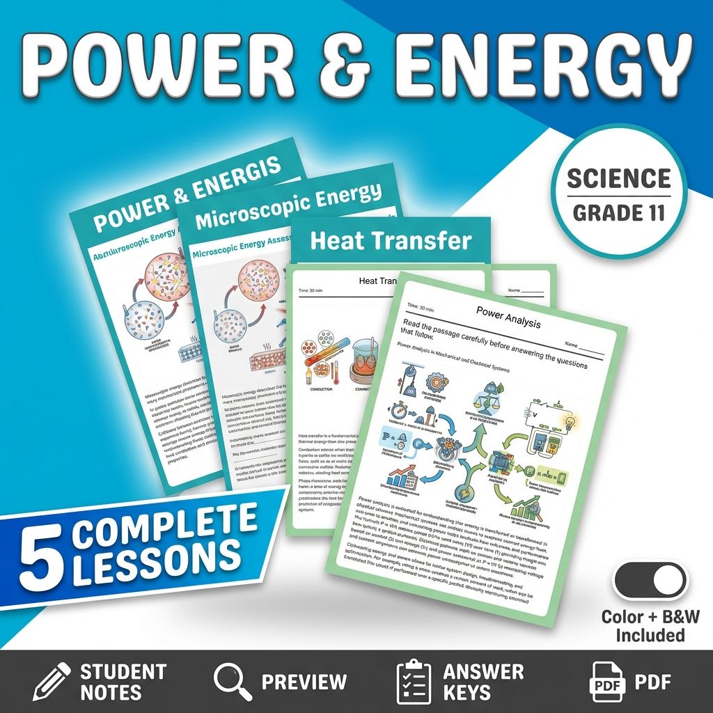 Grade 11 Science Power & Energy Assessment | NGSS Standards-Aligned Mini Bundle — bundle cover