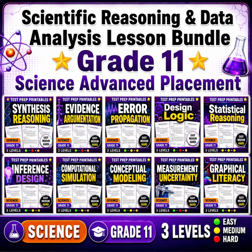 Scientific Reasoning & Data Analysis Lesson Bundle Grade 11 Science Advanced Placement — bundle cover