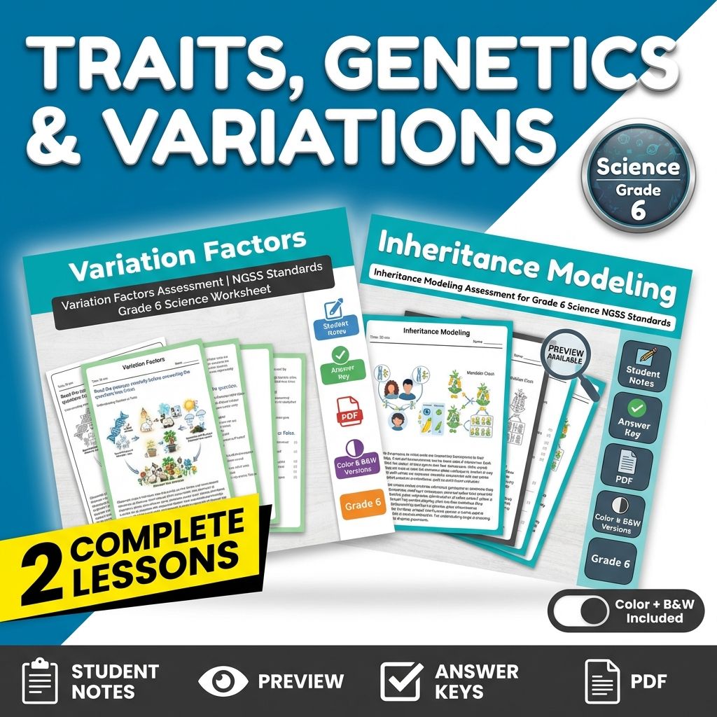 Grade 6 Science Mini Bundle | Heredity, Inheritance & Traits NGSS — bundle cover
