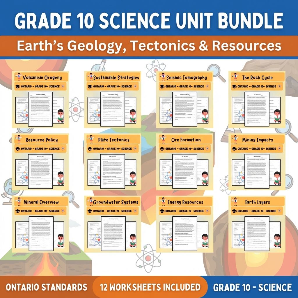 Grade 10 Science UNIT Bundle | Earth Processes & Resources Ontario Standards — bundle cover