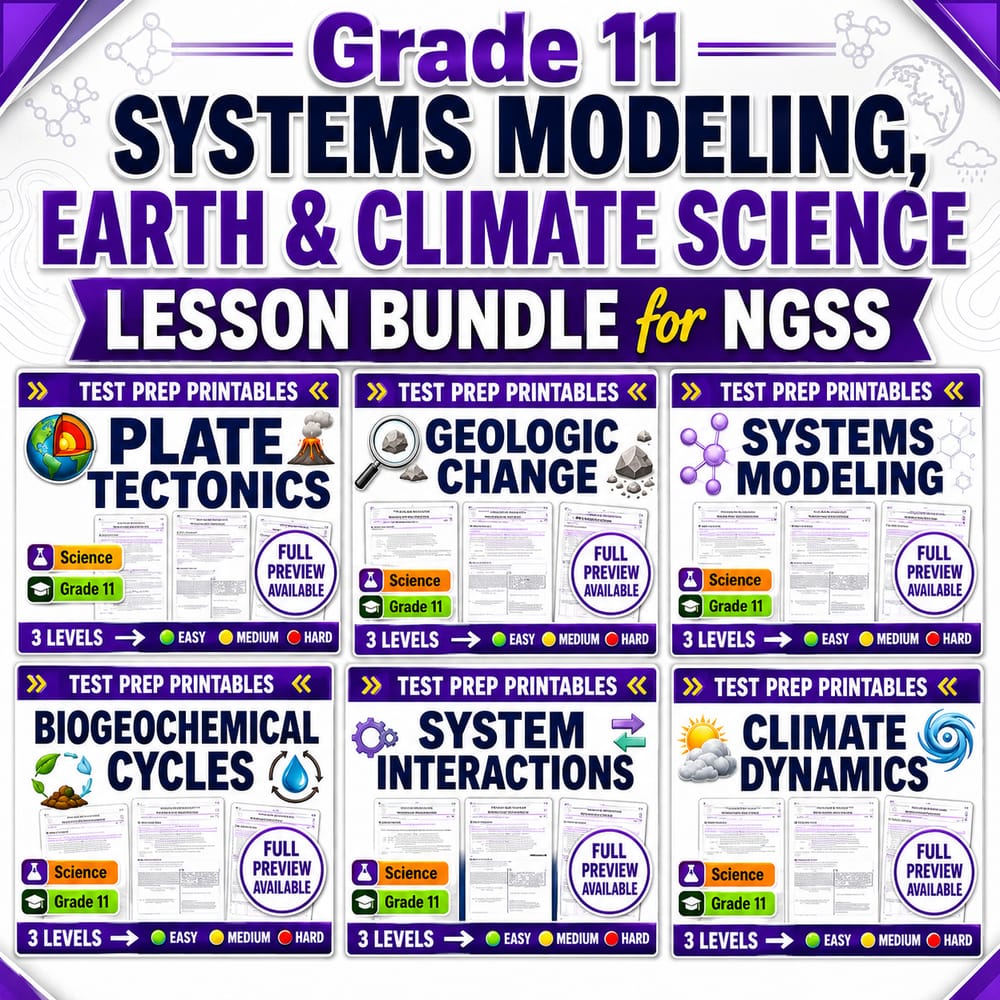 Grade 11 Systems Modeling, Earth & Climate Science Lesson Bundle for NGSS — bundle cover