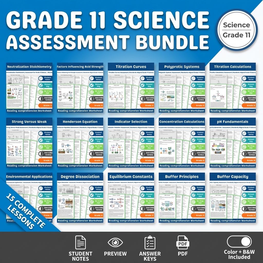 Grade 11 Acids, Bases & pH Chemistry Science Lesson Bundle | Alberta — bundle cover