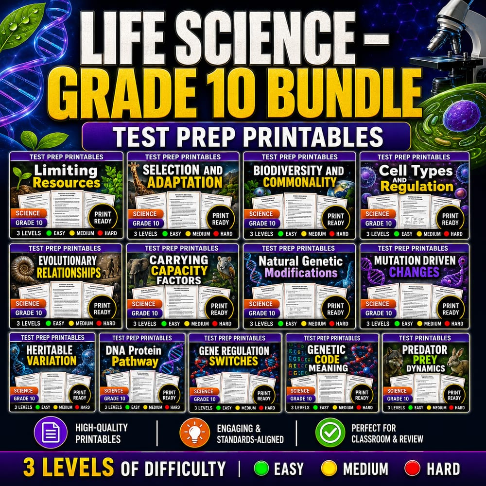 Grade 10 Life Science Lesson Bundle | California Standards Framework — bundle cover