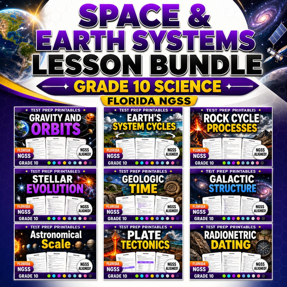 Space & Earth Systems Lesson Bundle | Grade 10 Science | Florida NGSSS — bundle cover