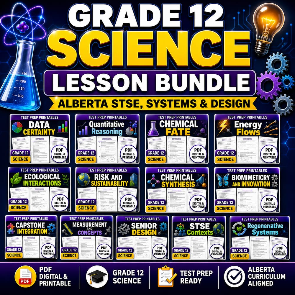 Grade 12 Science Lesson Bundle | Alberta STSE, Systems & Design — bundle cover