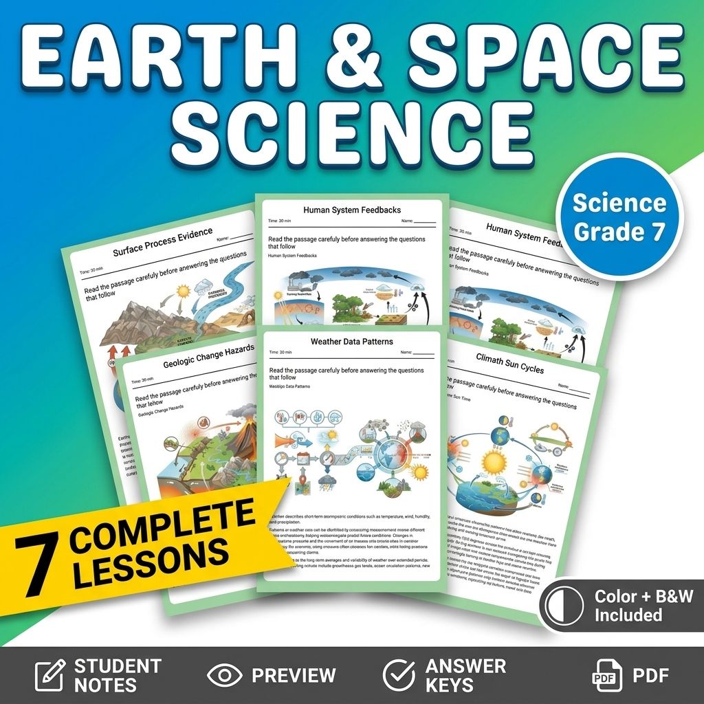 Grade 7 Earth & Space Science Lesson Bundle: General Science Framework — bundle cover