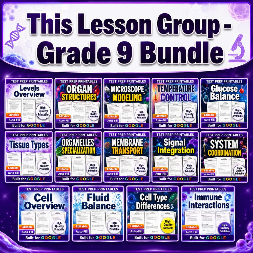 Cells and Body Systems Lesson Bundle | Grade 9 Science | BC — bundle cover