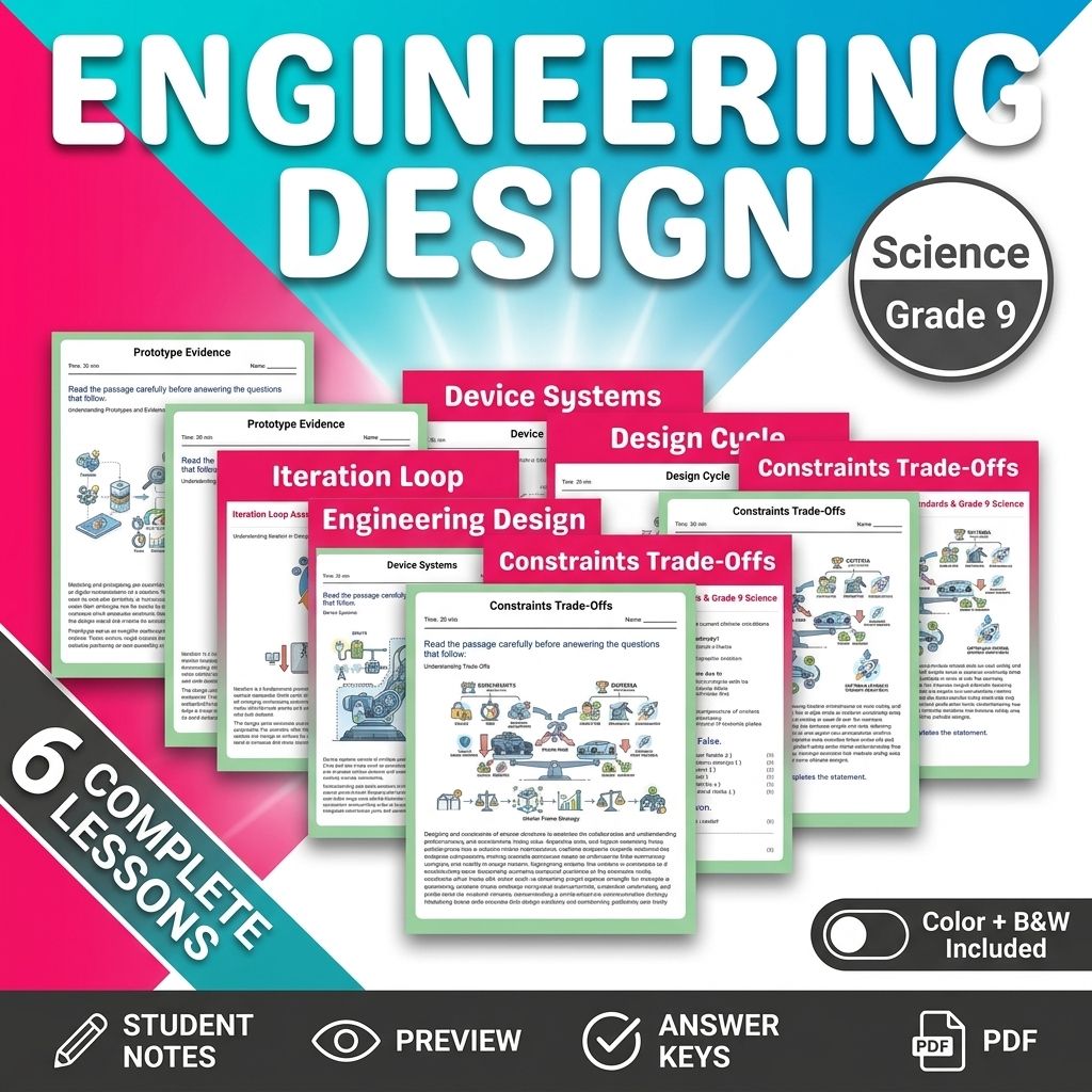 Grade 9 Engineering & Technology Science Lesson Bundle: General Framework — bundle cover