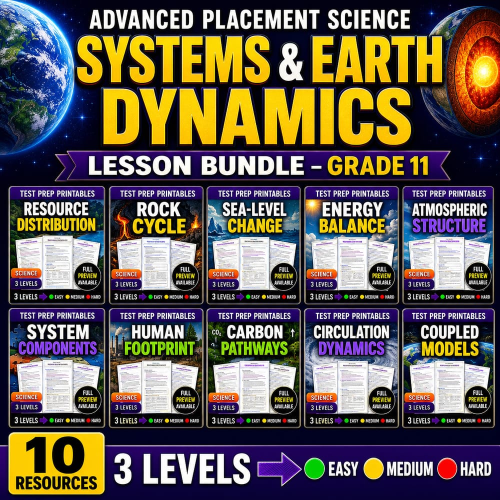 Advanced Placement Science Systems & Earth Dynamics Lesson Bundle — Grade 11 — bundle cover