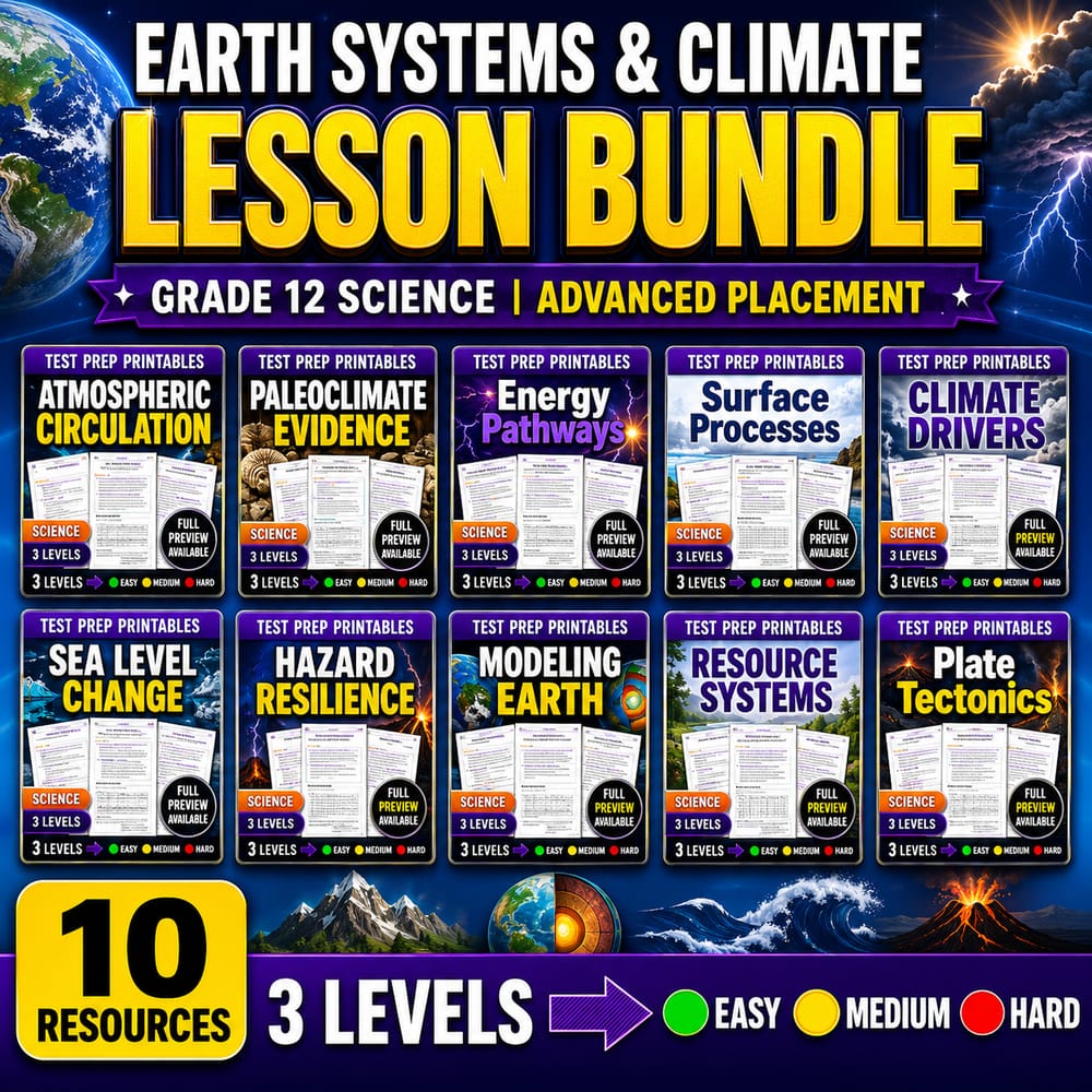 Earth Systems & Climate Lesson Bundle | Grade 12 Science | Advanced Placement — bundle cover