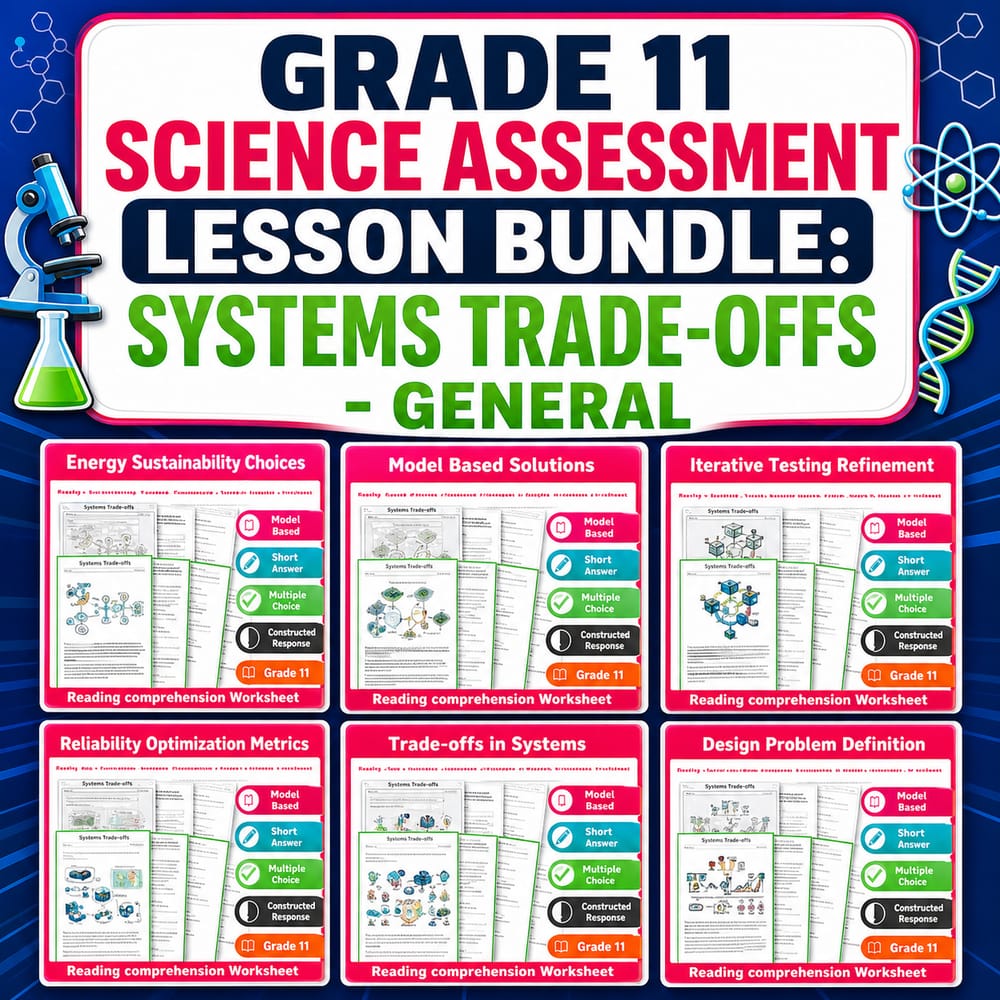 Grade 11 Science Assessment Lesson Bundle: Systems Trade-offs - General — bundle cover