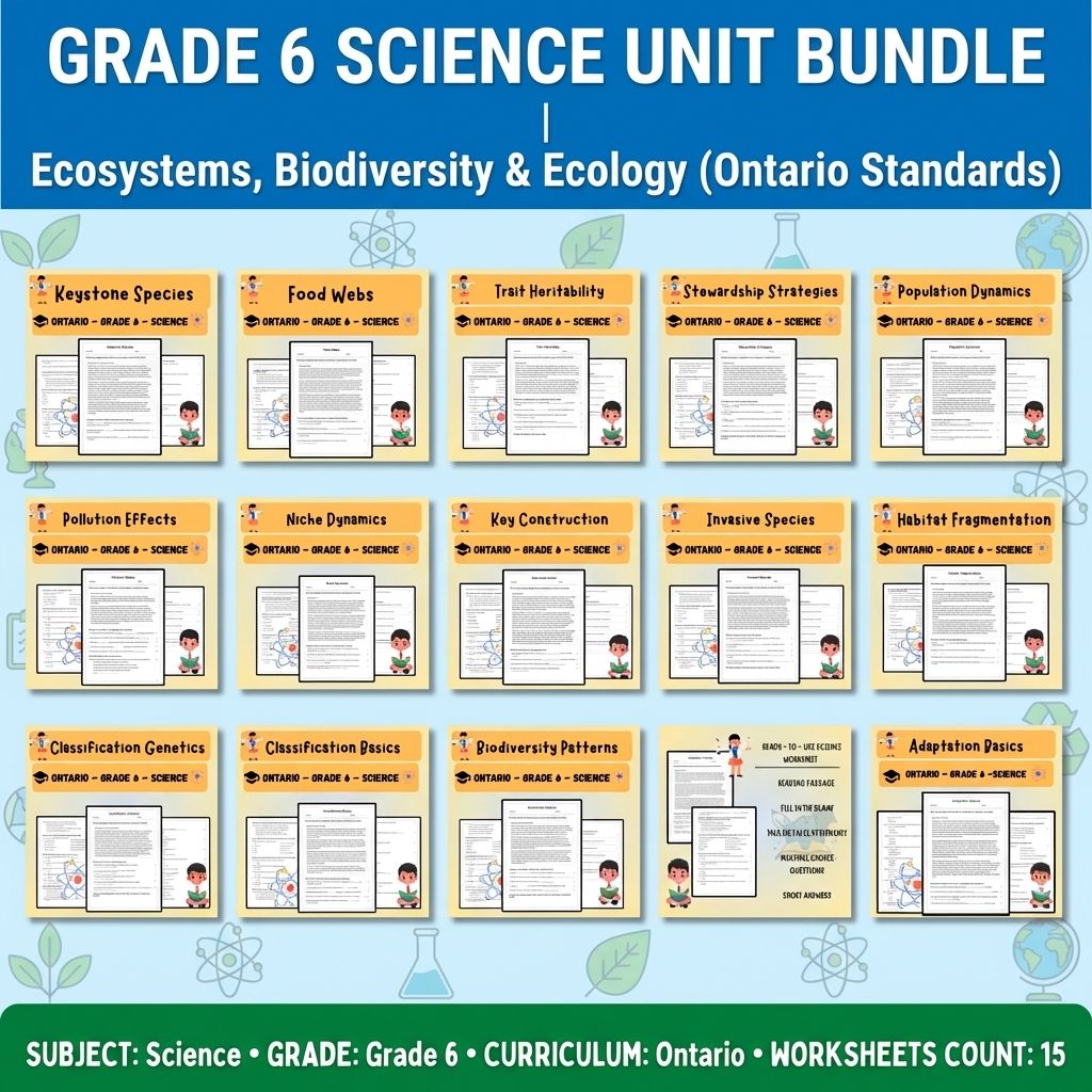 Grade 6 Science Unit Bundle – Ecology, Classification & Environment  — bundle cover
