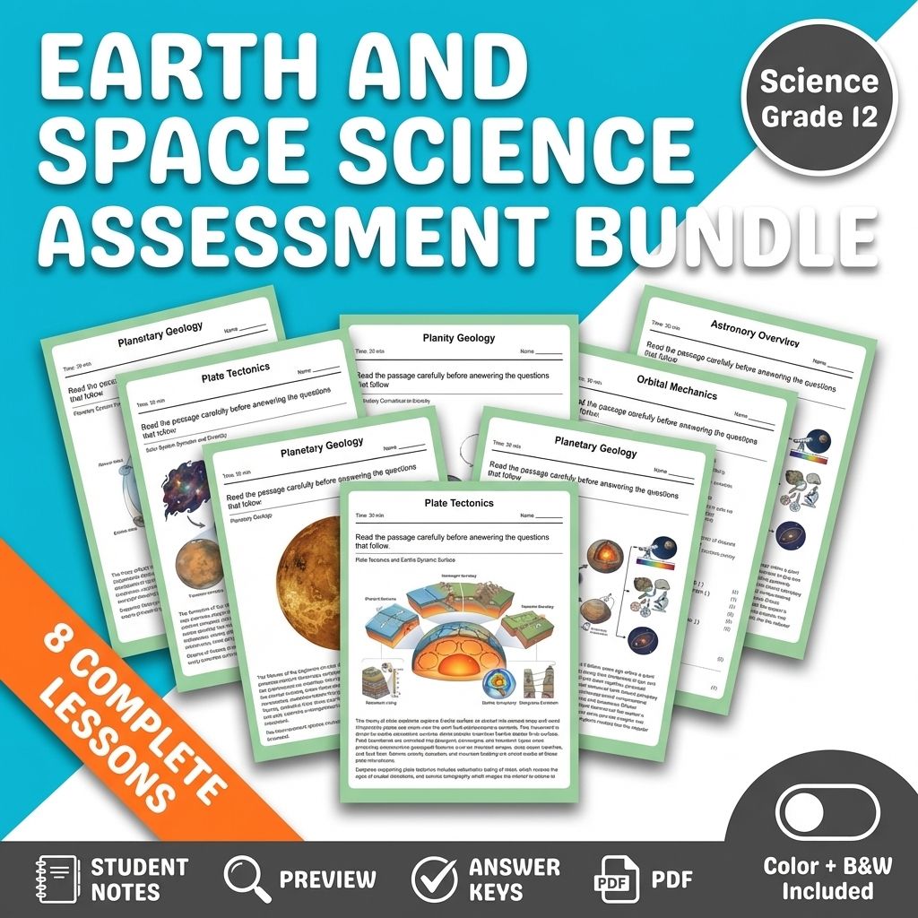 Grade 12 Earth & Space Science Lesson Bundle: TEKS Earth Systems Assessments — bundle cover