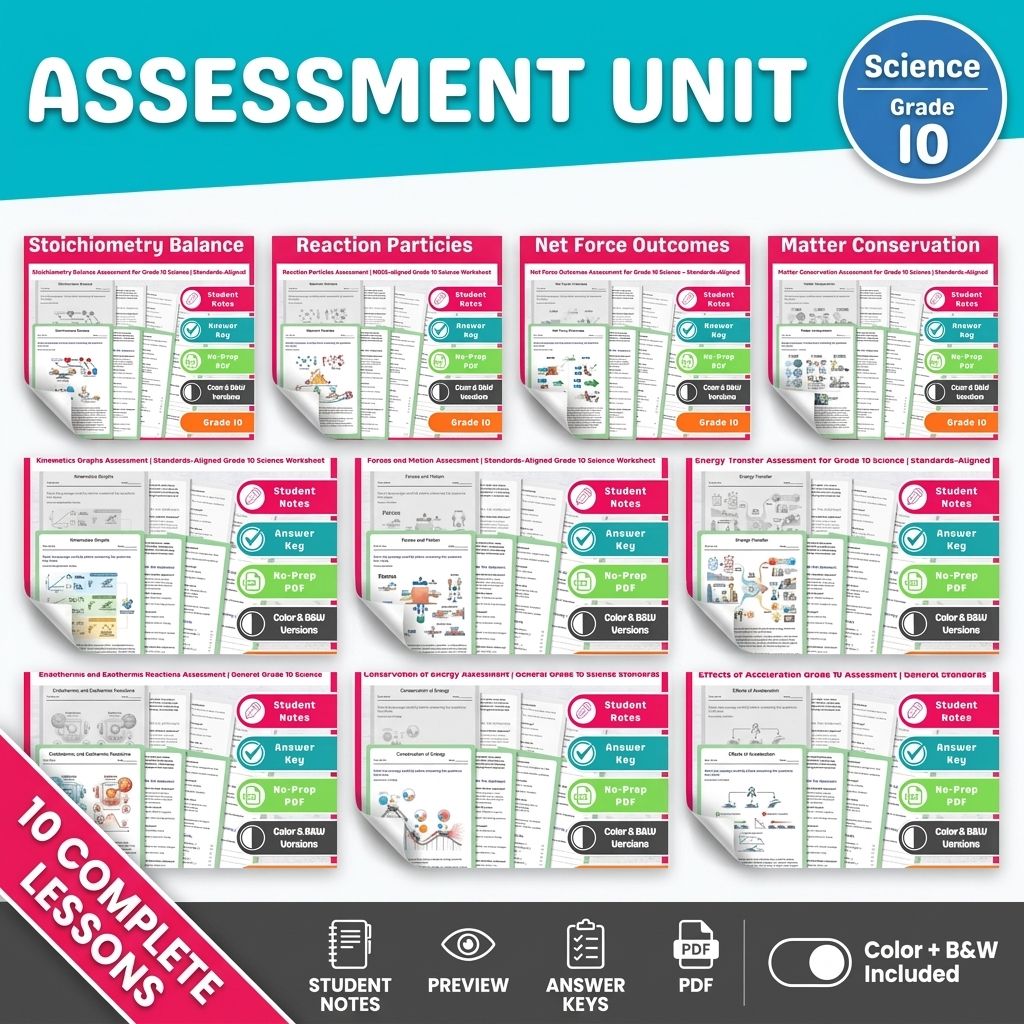 Grade 10 Physical Science Science Lesson Bundle: General Framework — bundle cover