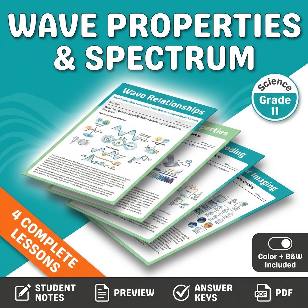 Grade 11 Science Mini Bundle | Wave Properties & Spectrum NGSS Assessment — bundle cover