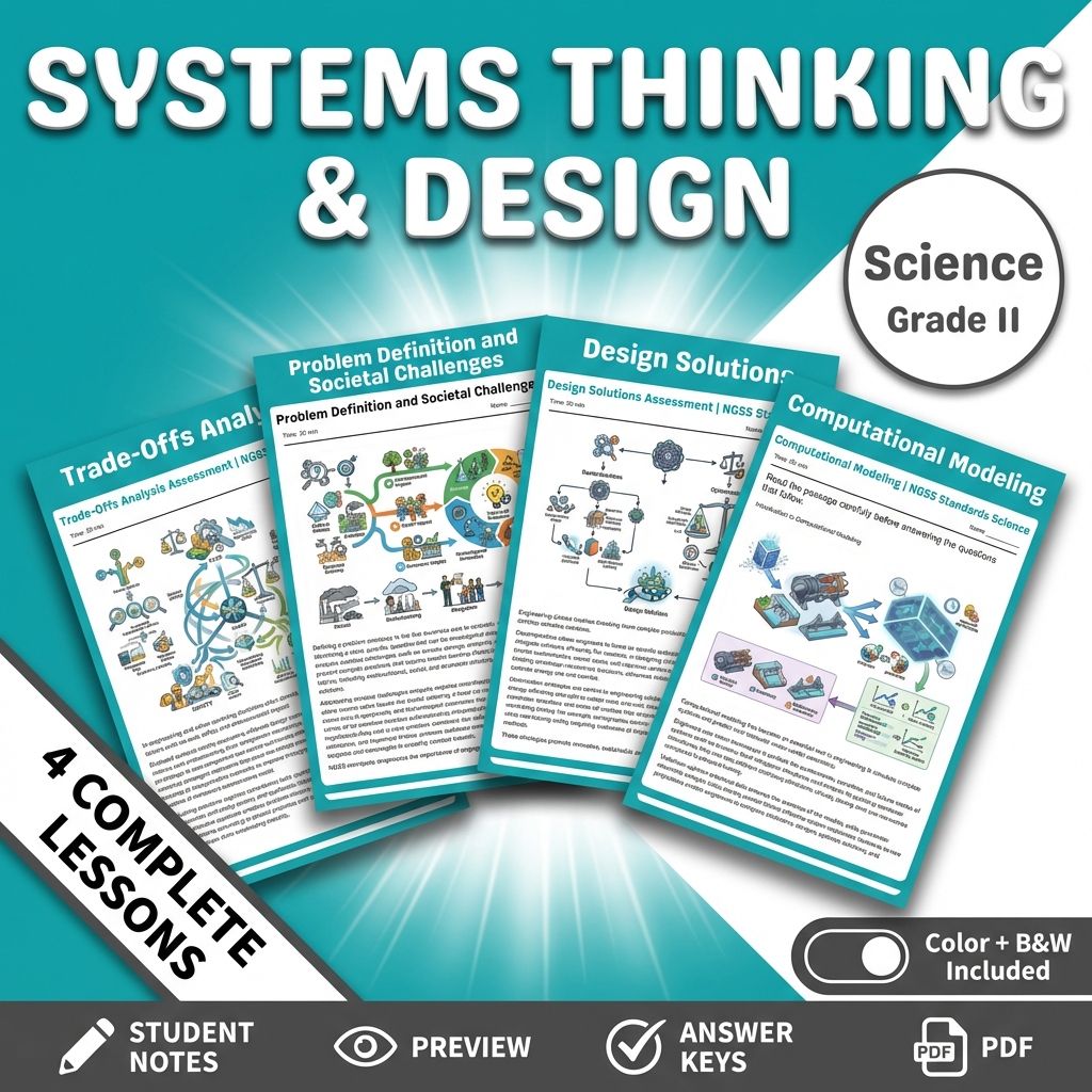 Grade 11 Science - Systems Thinking & Design Assessment | NGSS Standards-Aligned — bundle cover