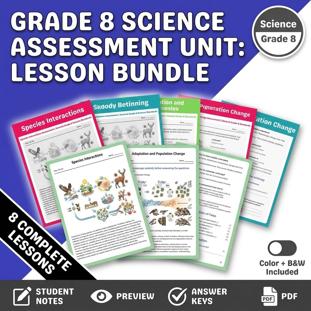 Grade 8 Life Science Science Lesson Bundle – General Framework Resources — bundle cover