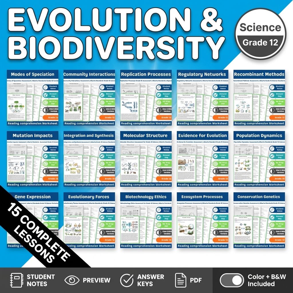Grade 12 Biology 30 Evolution Genetics Science Lesson Bundle – Alberta Framework — bundle cover