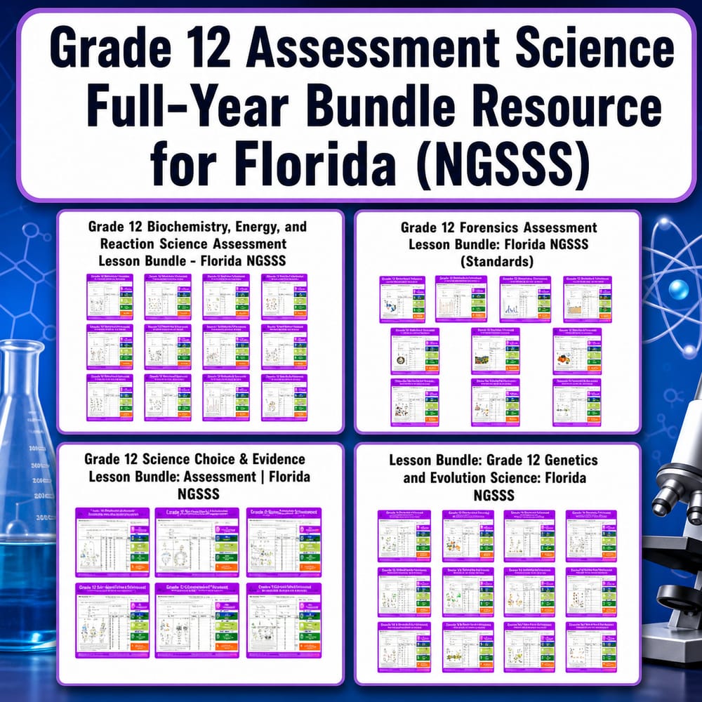 Grade 12 Assessment Science Full-Year Bundle Resource for Florida (NGSSS) — bundle cover