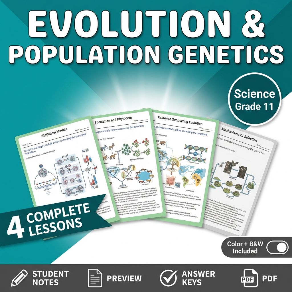 Grade 11 Science - Evolution & Population Genetics NGSS Assessment Bundle — bundle cover