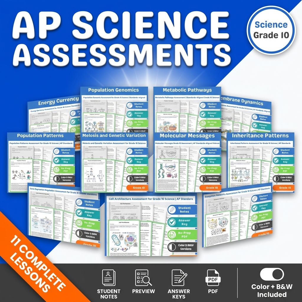 Lesson Grade 10 Science Assessment Bundle | AP Standards-Aligned — bundle cover