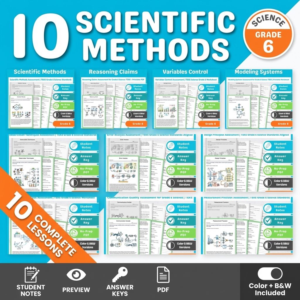 Scientific Inquiry and Processes Grade 6 Science Lesson Bundle | TEKS — bundle cover