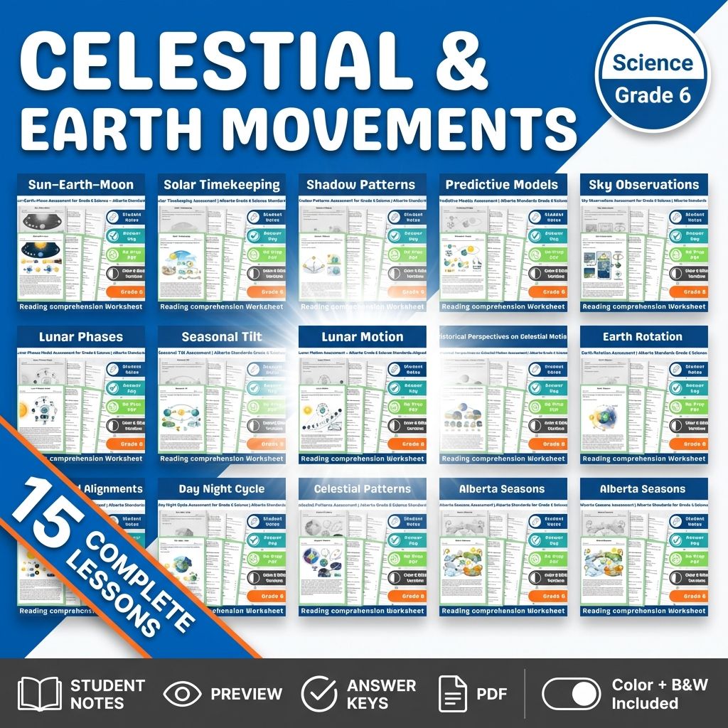 Lesson Grade 6 Science Assessment | Celestial & Earth Movements — bundle cover