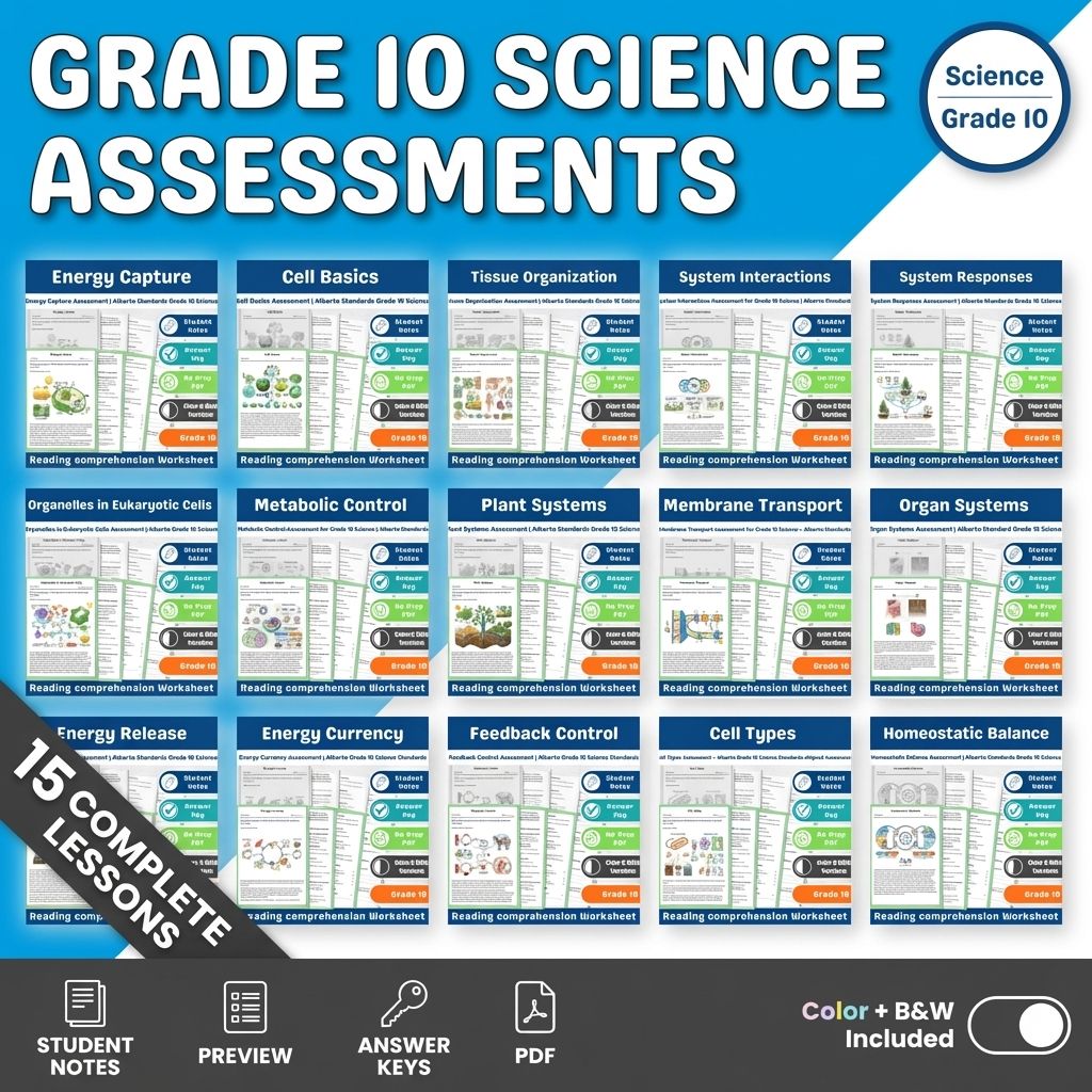 Grade 10 Cells and Systems Science Lesson Bundle for Alberta Standards — bundle cover