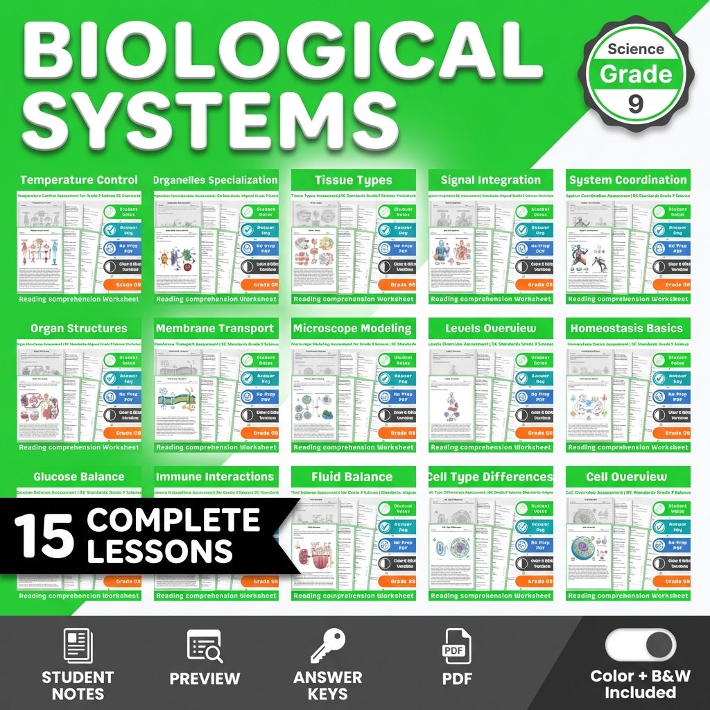 Grade 9 Science | Biological Systems Assessment – BC Standards-Aligned Unit — bundle cover