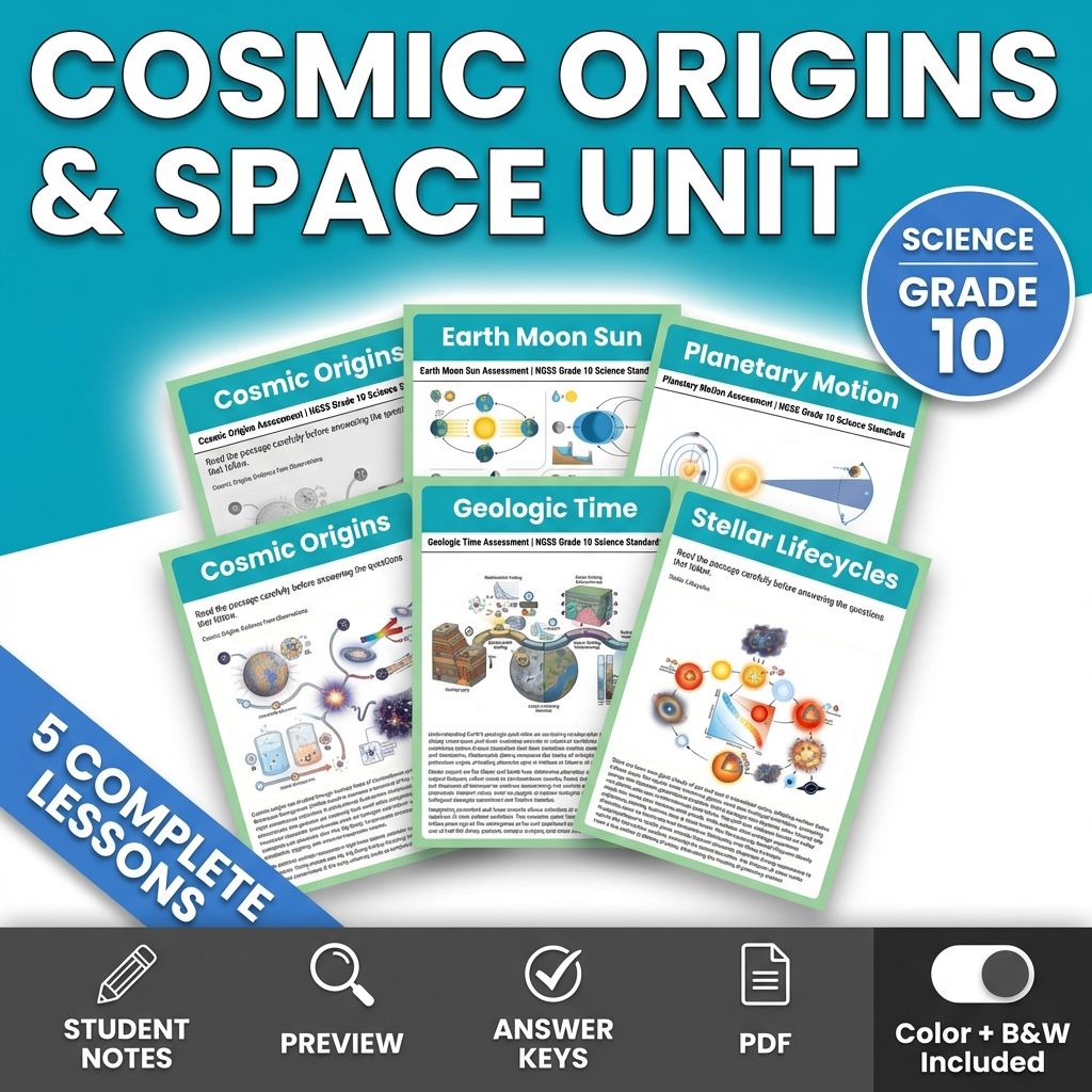 Grade 10 Science Assessment Bundle – Cosmic Origins & Space Unit — bundle cover