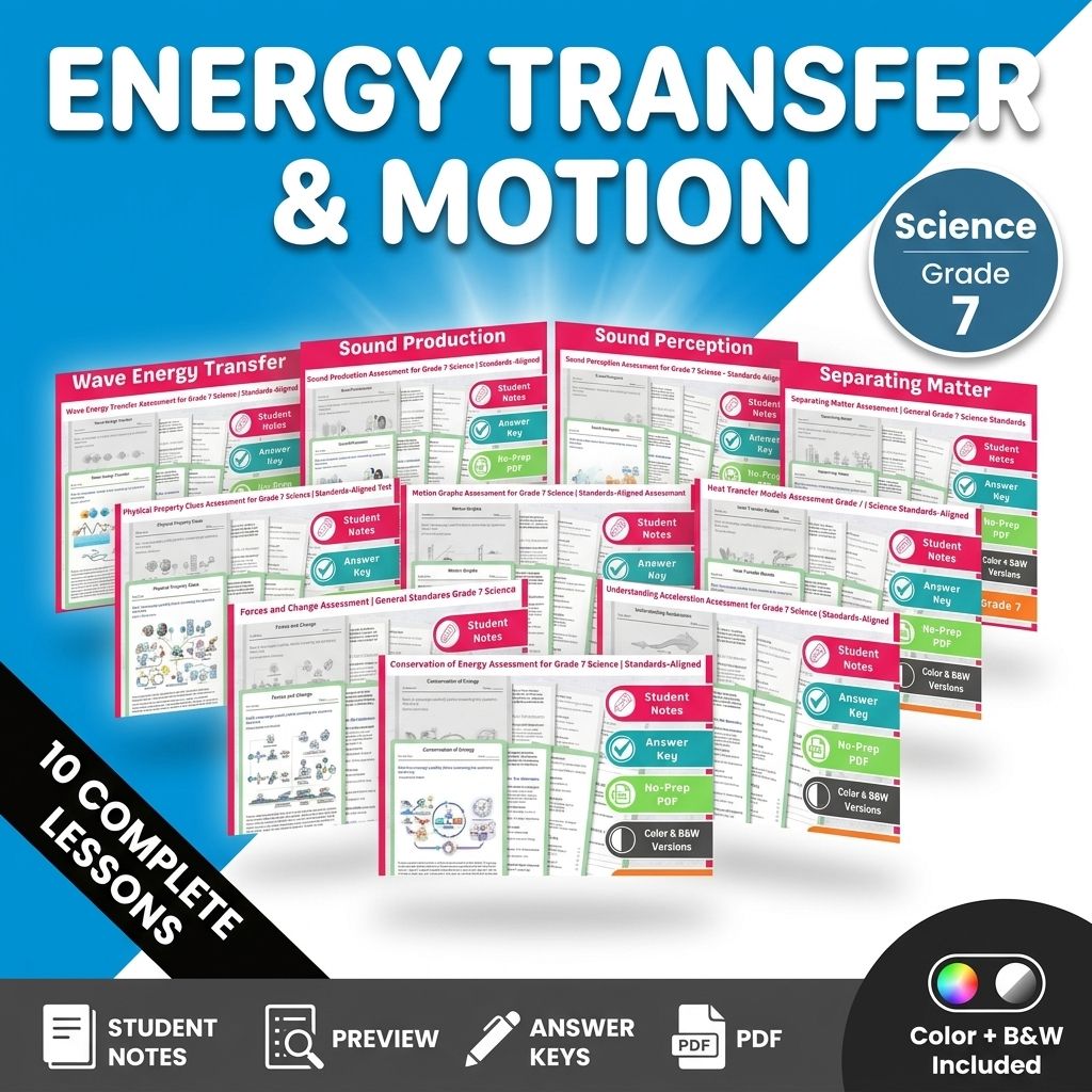 Grade 7 Physical Science Science Lesson Bundle: General Framework — bundle cover