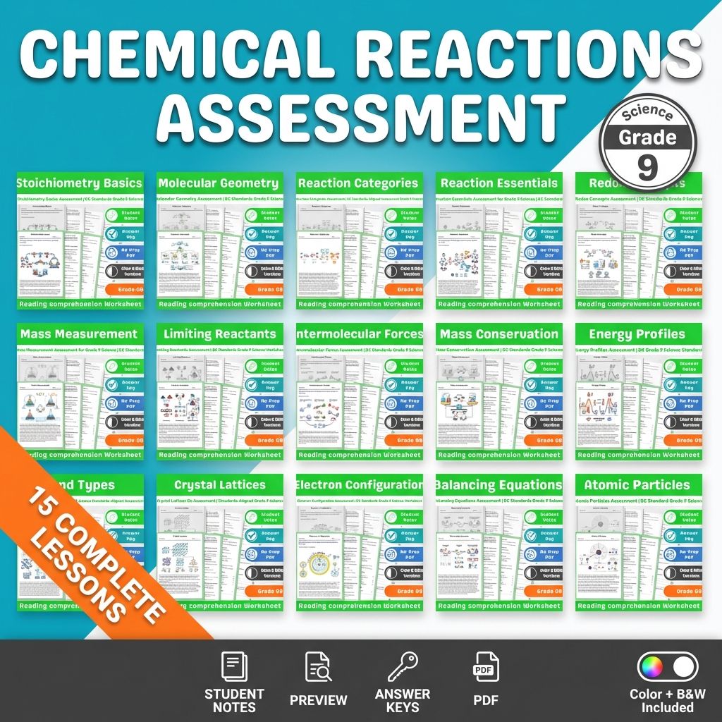 Grade 9 Science Mini Bundle | Chemical Reactions Assessment – BC Standards — bundle cover