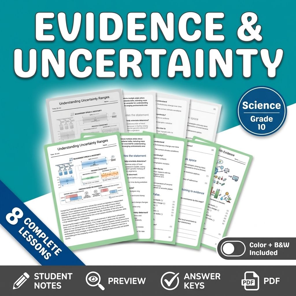 Grade 10 Evidence & Uncertainty Science Assessment Lesson Bundle: General — bundle cover