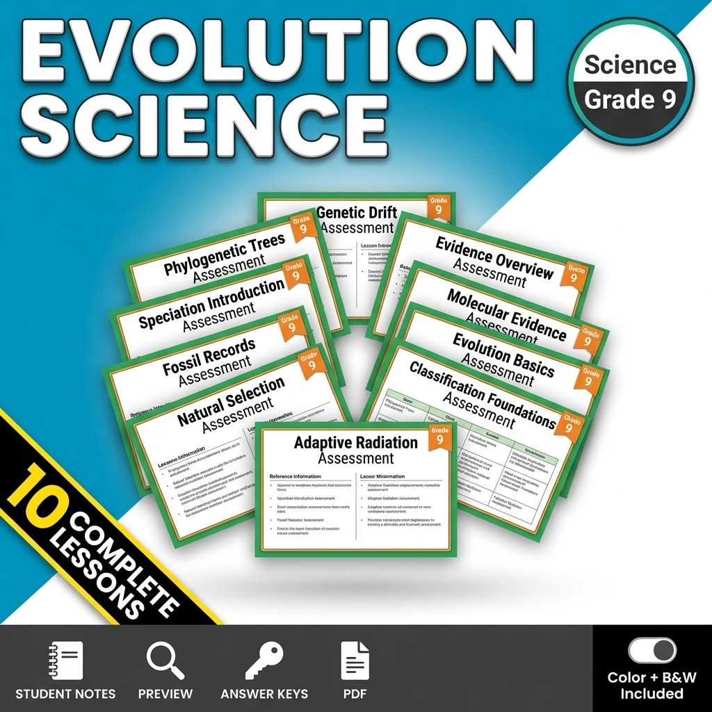 Lesson Bundle | Grade 9 Evolution & Classification Science TEKS Standards — bundle cover