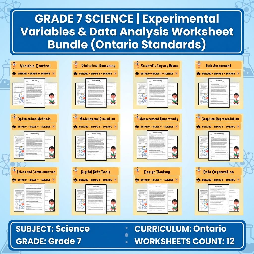Grade 7 Science UNIT Worksheet Bundle – Scientific Inquiry & Data Skills (PDF) — bundle cover