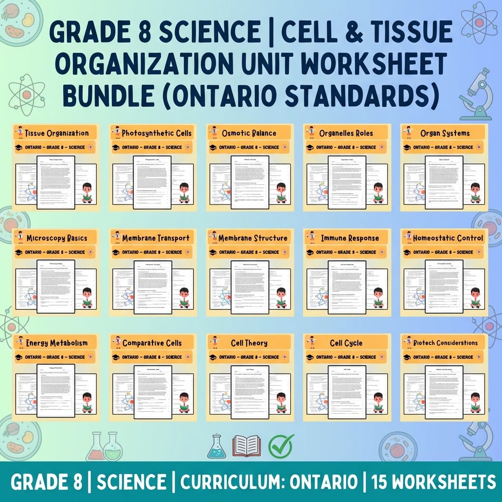 Grade 8 Science Unit Bundle | Cell Structure & Function Worksheets  — bundle cover